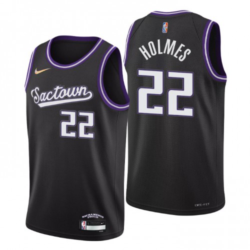 Sacramento Sacramento Kings #22 Richaun Holmes Mens Black 2021/22 Swingman Jersey - City Edition Mens