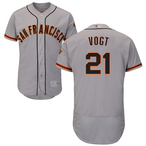 San Francisco Giants #21 Stephen Vogt Grey Flexbase Authentic Collection Road Stitched Jersey Men's