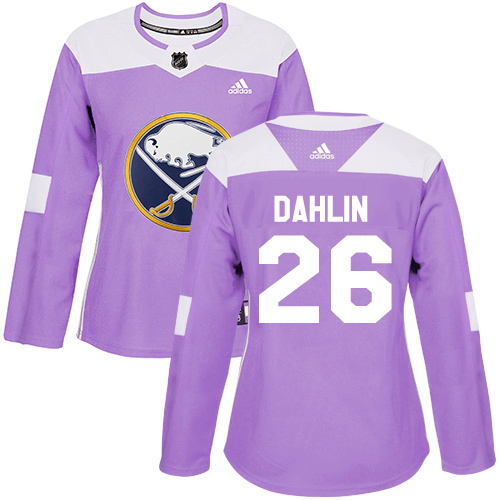 Adidas Buffalo Sabres #26 Rasmus Dahlin Purple Authentic Fights Cancer Women's Stitched Jersey Womens