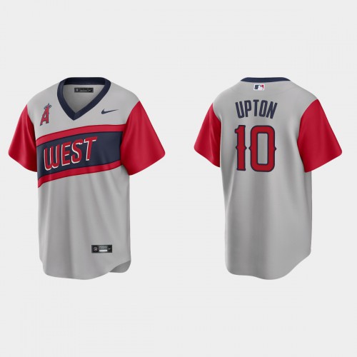 Los Angeles Los Angeles Angels #10 Justin Upton Men's Gray 2021 Little League Classic Game Jersey Men's