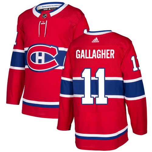 Adidas Montreal Canadiens #11 Brendan Gallagher Red Home Authentic Stitched Jersey Men's
