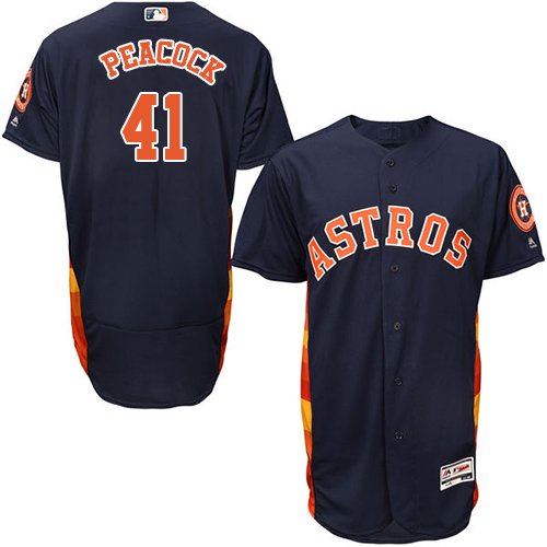 Houston Astros #41 Brad Peacock Navy Blue Flexbase Authentic Collection Stitched Jersey Men's