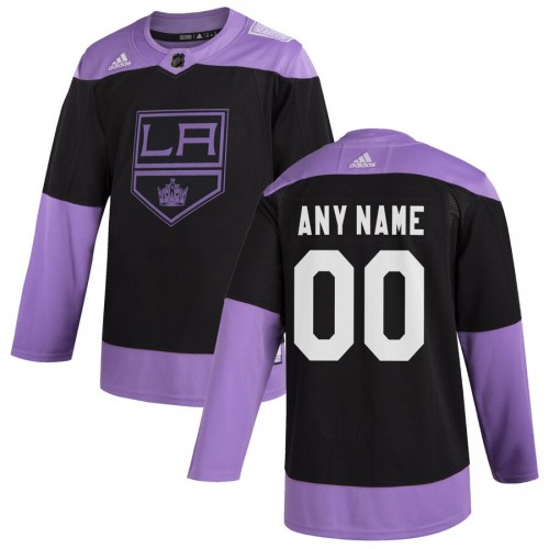 Los Angeles Kings Adidas Hockey Fights Cancer Custom Practice Jersey Black
