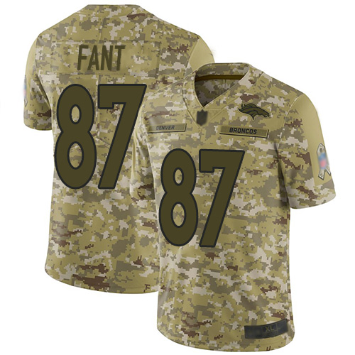 Denver Broncos #87 Noah Fant Camo Youth Stitched Limited 2018 Salute to Service Jersey Youth