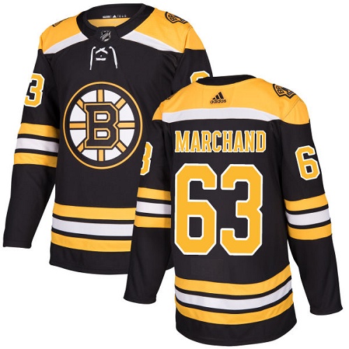 Adidas Boston Bruins #63 Brad Marchand Black Home Authentic Stitched Jersey Men's