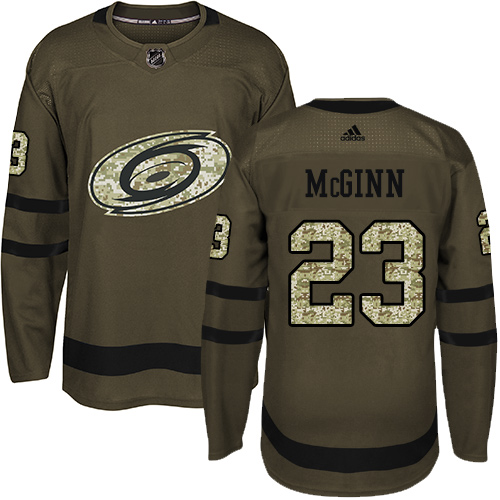 Adidas Carolina Hurricanes #23 Brock McGinn Green Salute to Service Stitched Jersey Men's