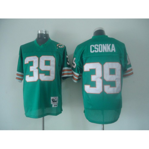 Mitchell And Ness Miami Dolphins #39 Larry Csonka Green Stitched Jersey Men's