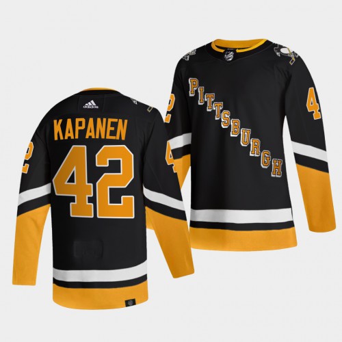 Adidas Pittsburgh Penguins #42 Kasperi Kapanen Men's 2021-22 Alternate Authentic Jersey - Black Men's