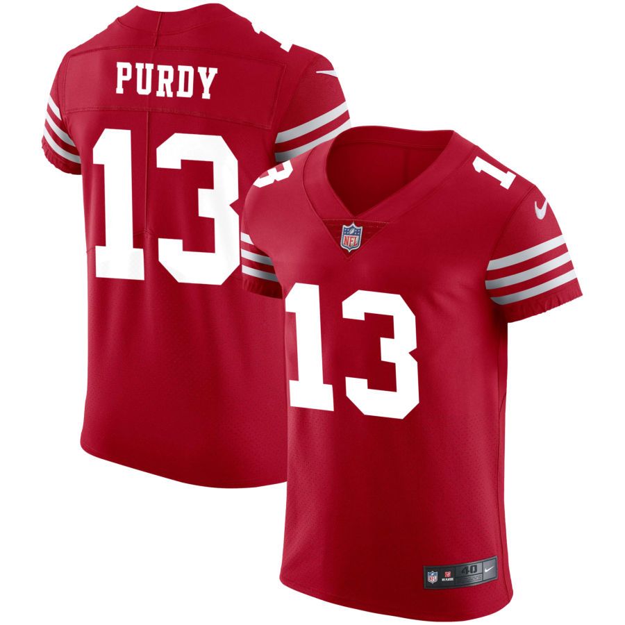 San Francisco 49ers #13 Brock Purdy Scarlet Men's 2022-23 Authentic Stitched Vapor Untouchable Elite Jersey