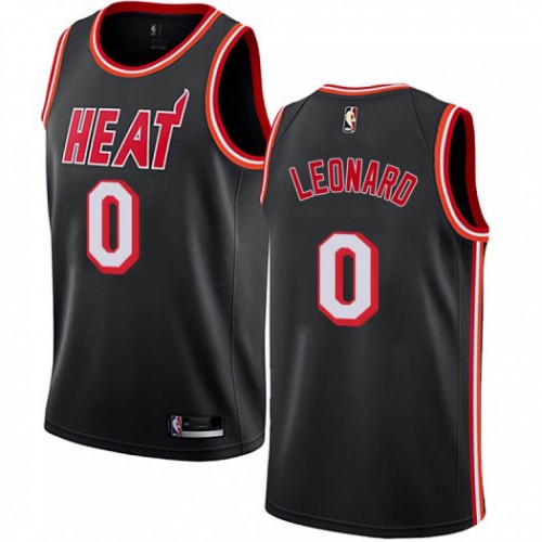 Miami Heat #0 Meyers Leonard Black Swingman Hardwood Classics Jersey Mens