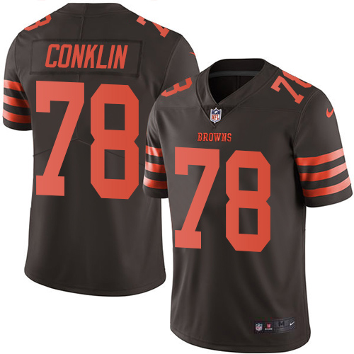 Cleveland Browns #78 Jack Conklin Brown Youth Stitched Limited Rush Jersey Youth
