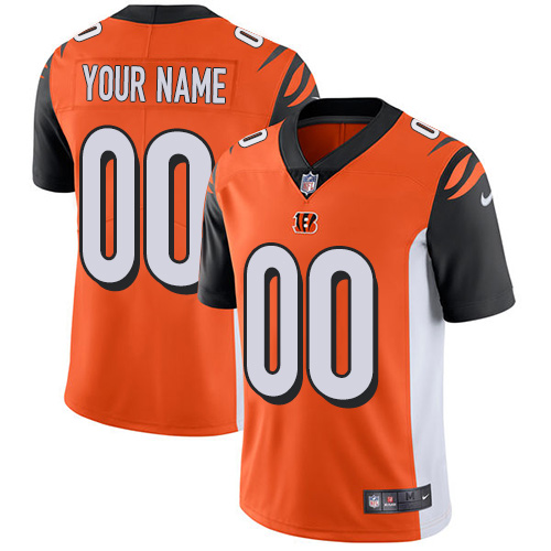 Cincinnati Bengals Customized Orange Alternate Stitched Vapor Untouchable Limited Men's Jersey