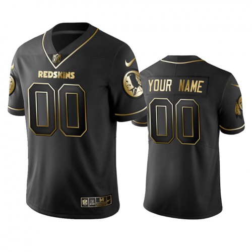 Washington Commanders Custom Men's Stitched Vapor Untouchable Limited Black Golden Jersey