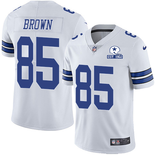 Dallas Cowboys #85 Noah Brown White Men's Stitched With Established In 1960 Patch Vapor Untouchable Limited Jersey Men's