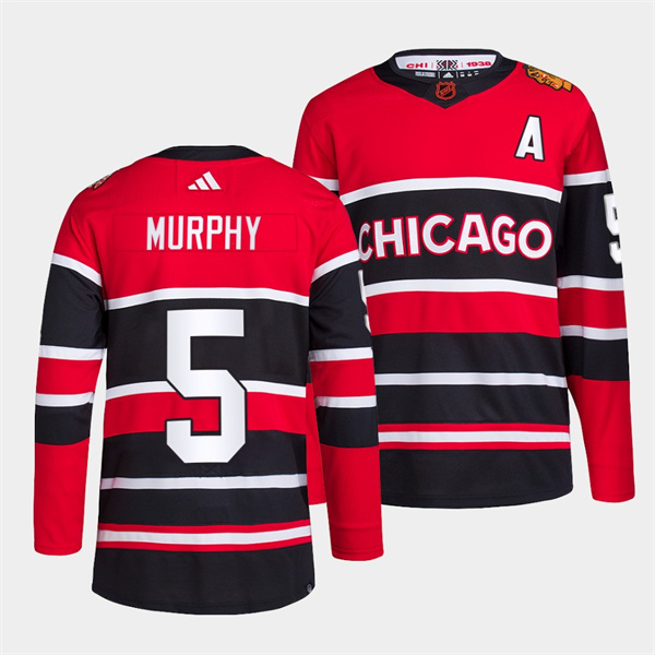Chicago Blackhawks #5 Connor Murphy Men's Adidas Reverse Retro 2.0 Authentic Player Jersey - Red
