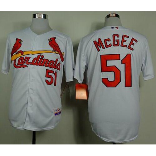 St.Louis Cardinals #51 Willie McGee White Cool Base Stitched Jersey Men's