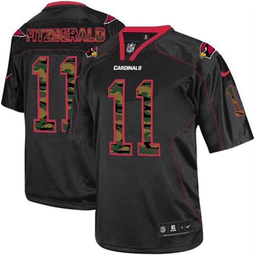 Cardinals #11 Larry Fitzgerald Black Men's Stitched Elite Camo Fashion Jersey