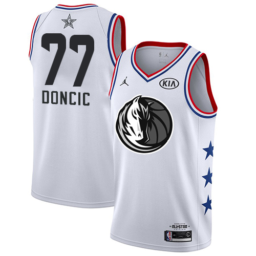 Dallas Mavericks #77 Luka Doncic White Womens Jordan Swingman 2019 All-Star Game Jersey Womens