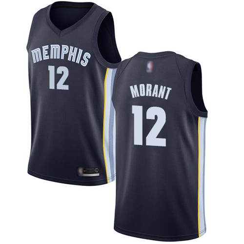 Memphis Grizzlies #12 Ja Morant Navy Blue Womens Swingman Icon Edition Jersey Womens