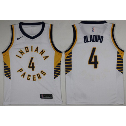 Indiana Pacers #4 Victor Oladipo White Swingman Association Edition Jersey Mens