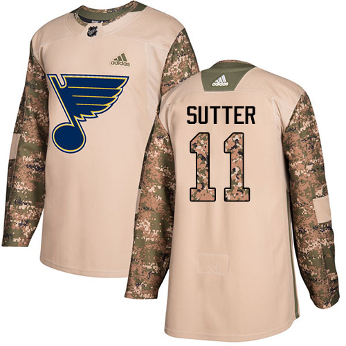 Adidas St. Louis Blues #11 Brian Sutter Camo Authentic 2017 Veterans Day Stitched Jersey Men's