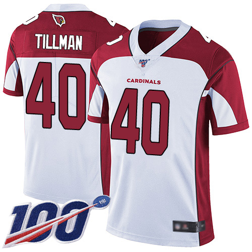 Cardinals #40 Pat Tillman White Men's Stitched 100th Season Vapor Limited Jersey