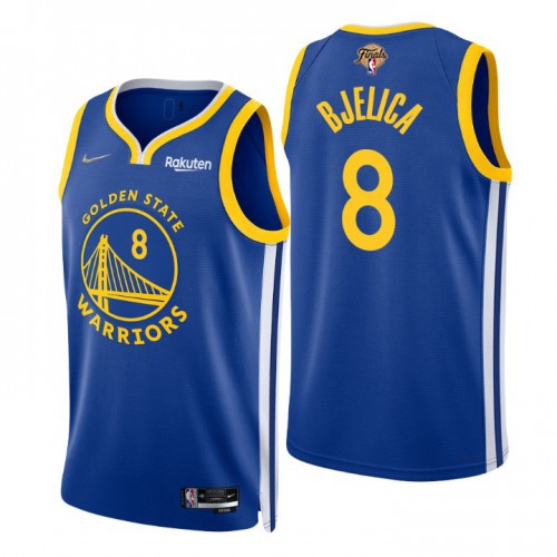 Golden State Warriors #8 Nemanja Bjelica Royal Mens 2022 Finals Icon Edition 75th Anniversary Diamond Swingman Jersey Mens