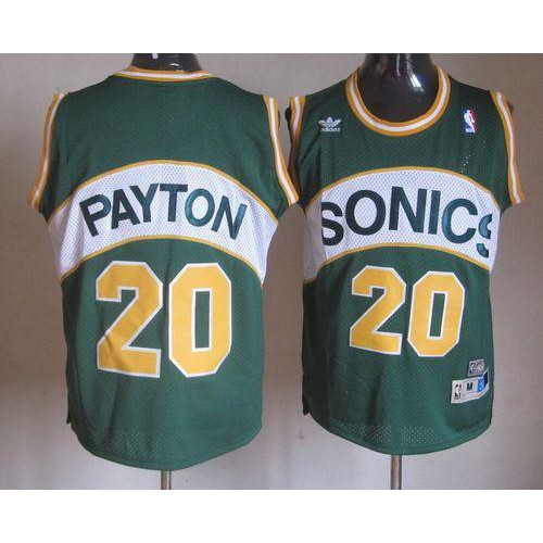 Oklahoma City Thunder #20 Gary Payton Green Seattle SuperSonics Style Stitched Jersey Mens