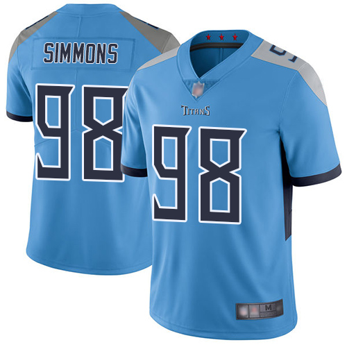 Titans #98 Jeffery Simmons Light Blue Alternate Men's Stitched Vapor Untouchable Limited Jersey