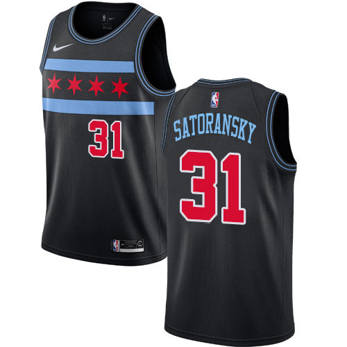 Chicago Bulls #31 Tomas Satoransky Black Swingman City Edition 2018/19 Jersey Mens