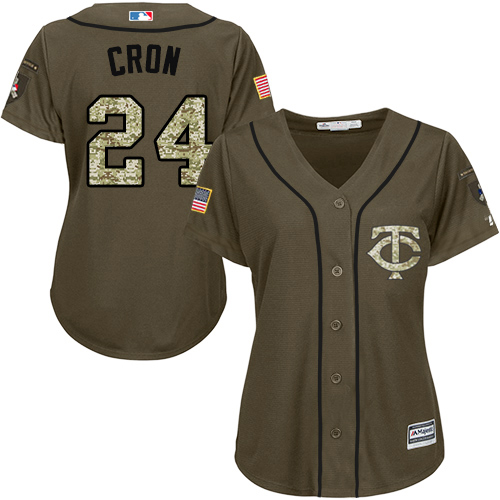 Minnesota Twins #24 C.J. Cron Green Salute to Service Women's Stitched Jersey Womens