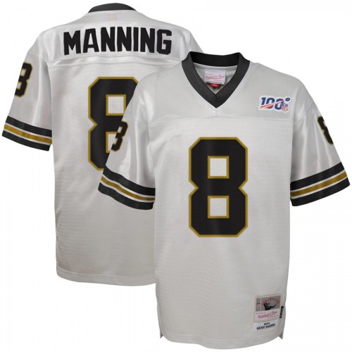 Youth New Orleans New Orleans Saints #8 Archie Manning Mitchell & Ness Platinum 100 Retired Player Legacy Jersey Youth