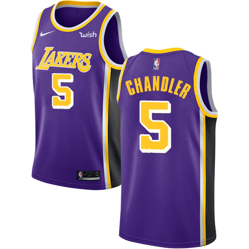 Los Angeles Lakers #5 Tyson Chandler Purple Swingman Statement Edition Jersey Mens