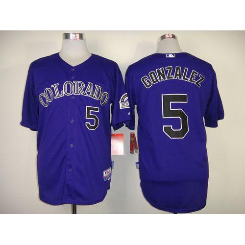 Colorado Rockies #5 Carlos Gonzalez Purple Cool Base Stitched Jersey Men's