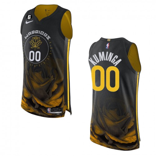 Golden State Golden State Warriors #00 Jonathan Kuminga Black 2022-23 Authentic Jersey - City Edition Mens