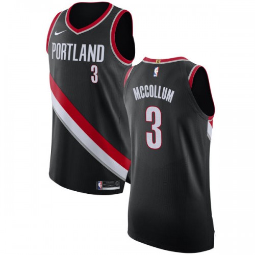 Portland Trail Blazers #3 C.J. McCollum Black Authentic Icon Edition Jersey Mens