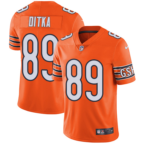 Bears #89 Mike Ditka Orange Youth Stitched Limited Rush Jersey