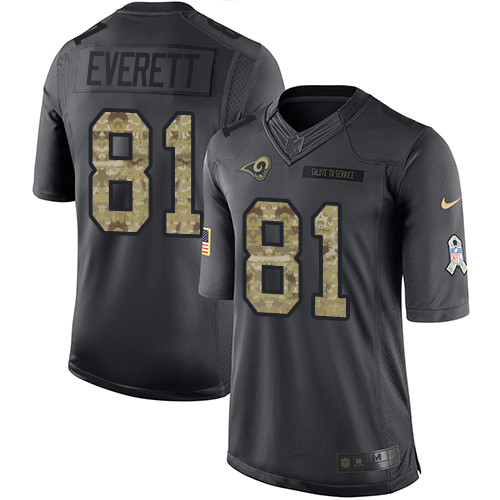 Los Angeles Rams #81 Gerald Everett Black Men's Stitched Limited 2016 Salute to Service Jersey Men's
