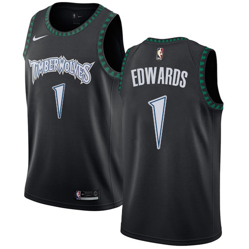 Minnesota Timberwolves #1 Anthony Edwards Black Womens Swingman Hardwood Classics Jersey Womens