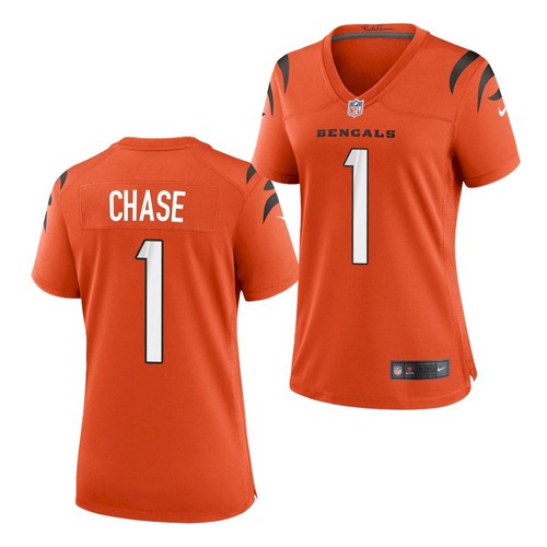 Cincinnati Bengals #1 Ja'Marr Chase Orange Women's Game Jersey