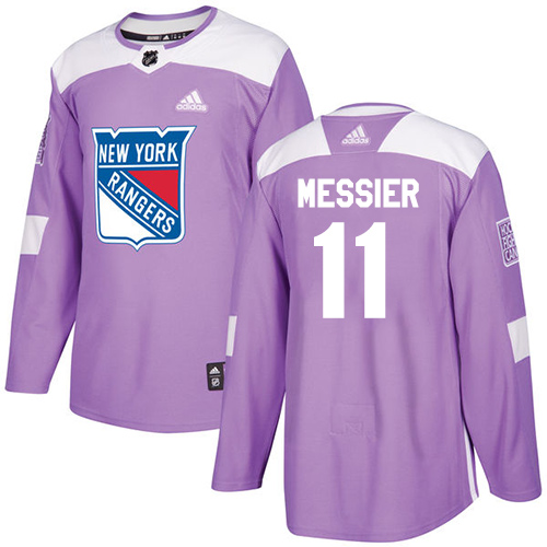 Adidas New York Rangers #11 Mark Messier Purple Authentic Fights Cancer Stitched Jersey Men's