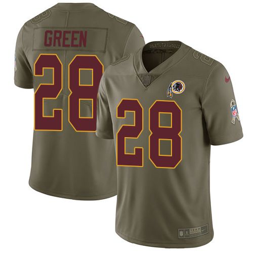 Washington Commanders #28 Darrell Green Olive Men's Stitched Limited 2017 Salute to Service Jersey Men's
