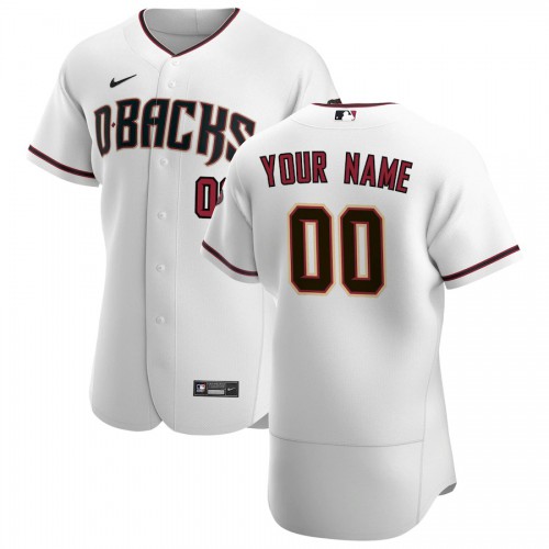 Arizona Diamondbacks Custom Men's White Crimson Authentic Home Team Jersey