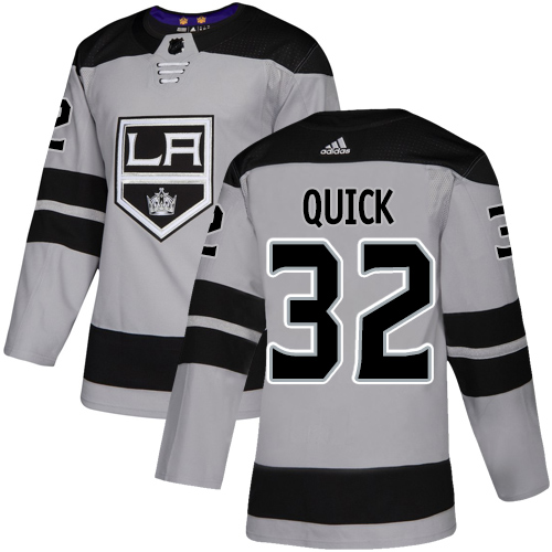 Adidas Los Angeles Kings #32 Jonathan Quick Gray Alternate Authentic Stitched Youth Jersey Youth