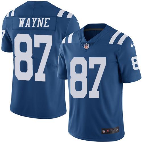 Indianapolis Colts #87 Reggie Wayne Royal Blue Youth Stitched Limited Rush Jersey Youth