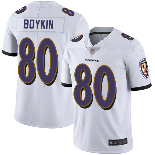 Baltimore Ravens #80 Miles Boykin White Men's Stitched Vapor Untouchable Limited Jersey Men's