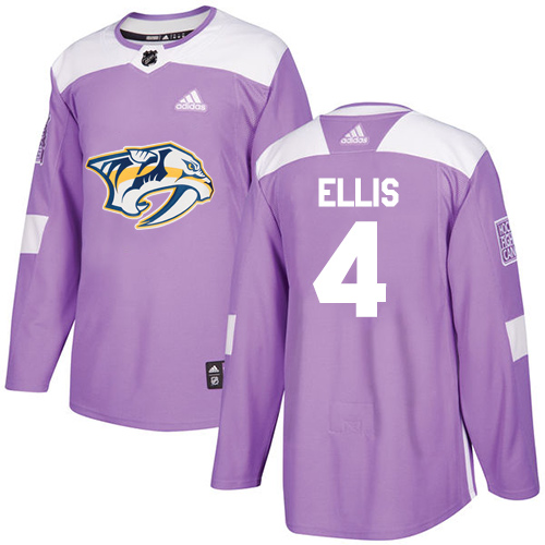 Adidas Nashville Predators #4 Ryan Ellis Purple Authentic Fights Cancer Stitched Youth Jersey Youth