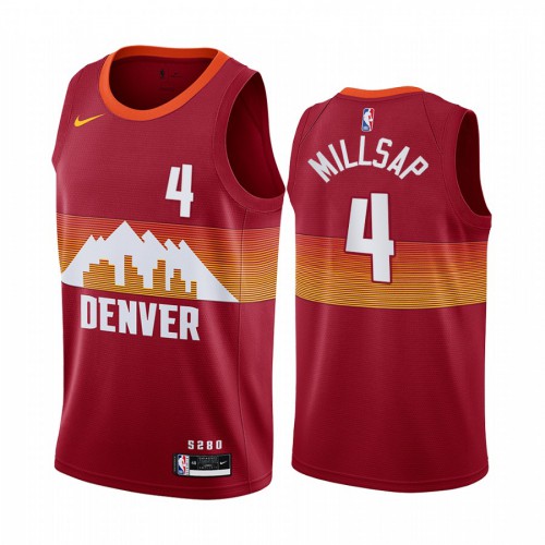 Denver Nuggets #4 Paul Millsap Red Swingman 2020-21 City Edition Jersey Mens