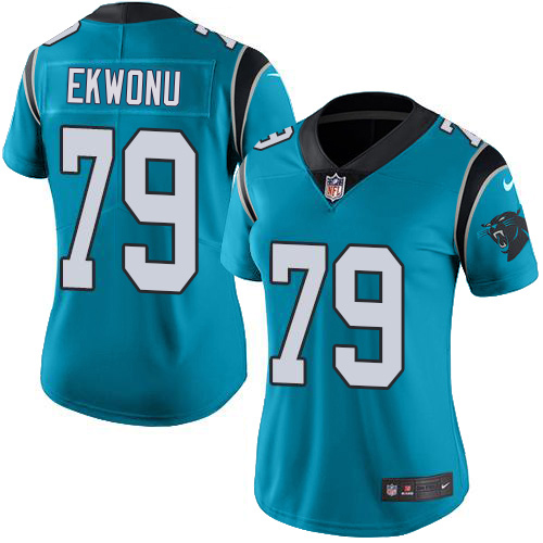 Panthers #79 Ikem Ekwonu Blue Alternate Women's Stitched Vapor Untouchable Limited Jersey