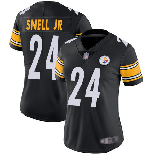 Pittsburgh Steelers #24 Benny Snell Jr. Black Team Color Women's Stitched Vapor Untouchable Limited Jersey Womens